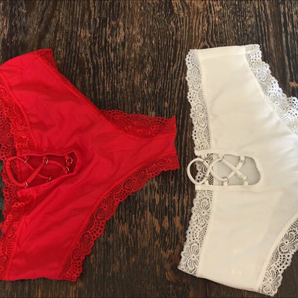 Silky Panties with sexy back lace up size L - Picture 2 of 2